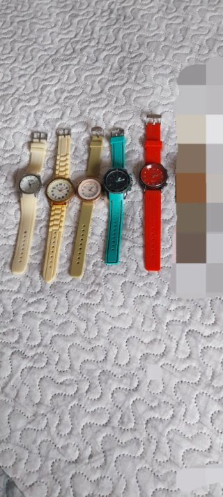5 Relojes Mujer Beige, Rojo, Turquesa, blanco