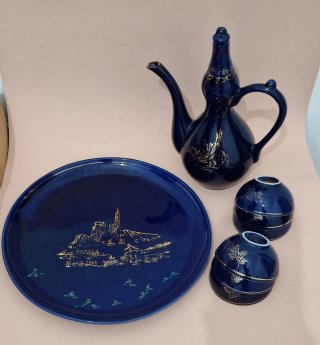 Teiera vintage blu anni '70