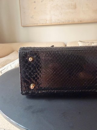 Bolso Tipo Kelly Serpiente Negro