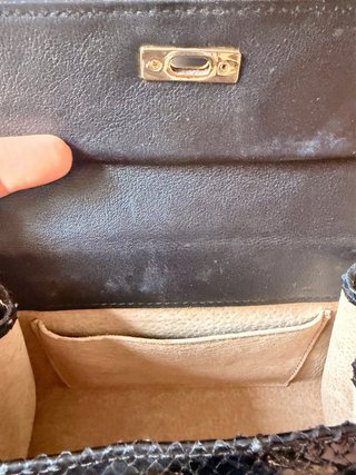 Bolso Tipo Kelly Serpiente Negro