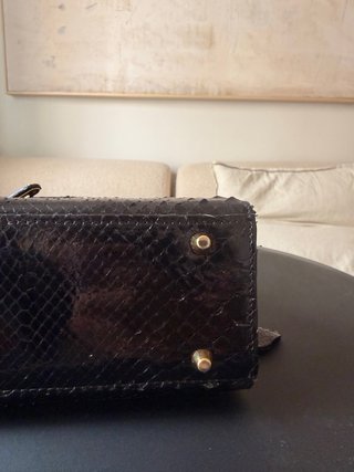 Bolso Tipo Kelly Serpiente Negro