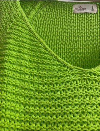 Suéter de crochet verde Hollister