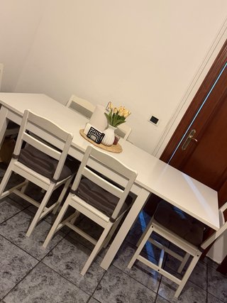 Mesa de Comedor Extensible y 6 Sillas