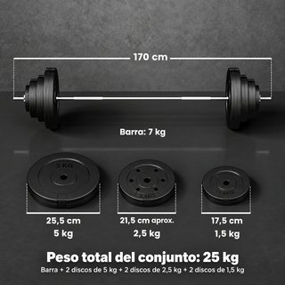 Barra y discos de pesas