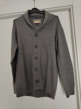Cardigan uomo grigio Cotton & Silk XL