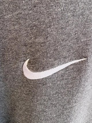 Nike Men’s Grey Oversized Swoosh Logo Crewneck...