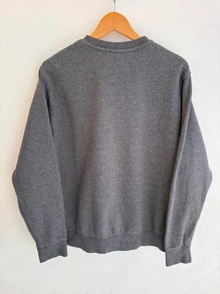 Nike Men’s Grey Oversized Swoosh Logo Crewneck...