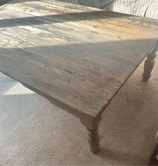Mesa auxiliar madera vintage decapada 80x132