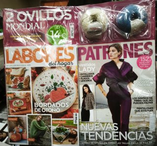 PACK REVISTA LABORES HOGAR + 2 OVILLOS LANA. Nuevo
