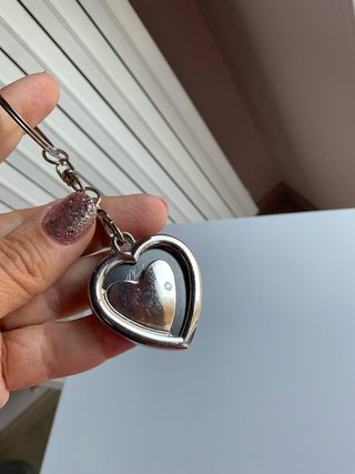 Portachiavi a Cuore Portafoto in Acciaio