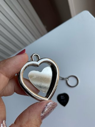 Portachiavi a Cuore Portafoto in Acciaio
