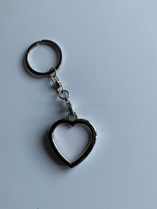 Portachiavi a Cuore Portafoto in Acciaio