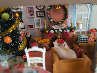 Casita de Navidad en Miniatura con luces led