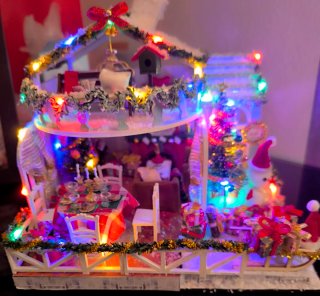 Casita de Navidad en Miniatura con luces led