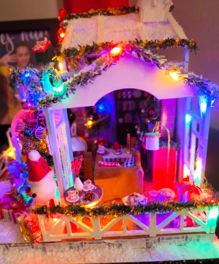 Casita de Navidad en Miniatura con luces led