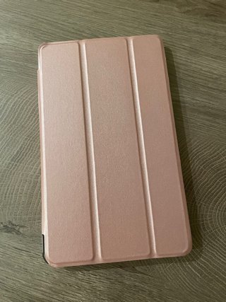 Funda tablet rosa oro con tapa