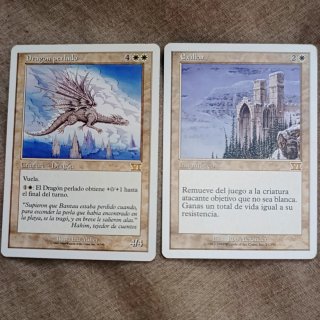 Carta Magic Dragón perlado y Exiliar sexta edicion