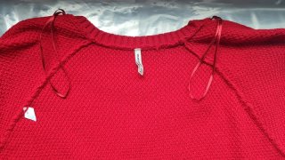 Jersey Punto Calado Stradivarius Rojo Boho Mujer M