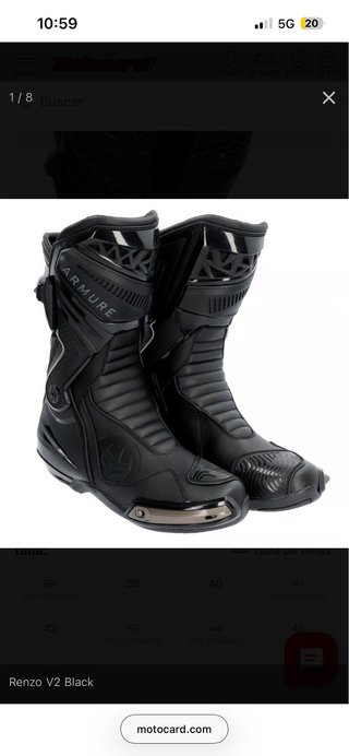 Botas de Moto Armure Renzo V2 Negras Talla 43