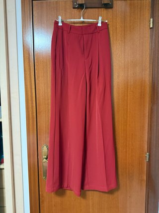 Pantalones Anchos Burdeos