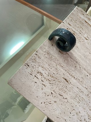 Mesa de Salón de Mármol Travertino y Cristal