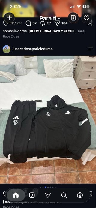 Chándal Real Madrid Adidas Negro Hombre
