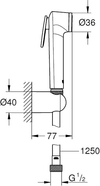 GROHE Vitalio, set de bidé para inodoro