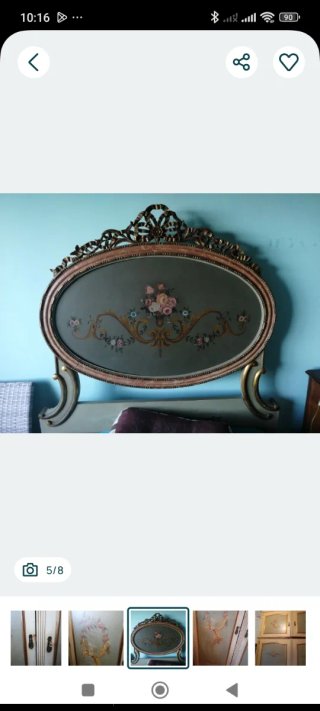 Cama de solteiro pintada à mão
