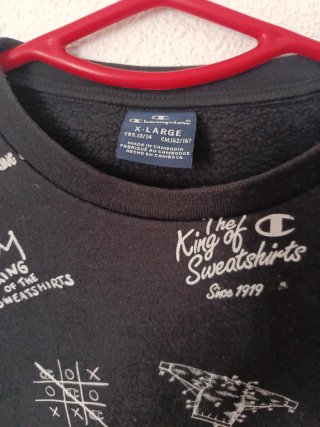 Sudadera Champion Negra Estampada