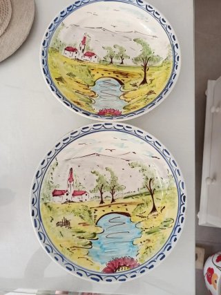 2 Piatti Decorativi Dipinti a Mano