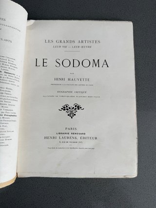 Libro Antiguo Le Sodoma (1911) - Henri Hauvette