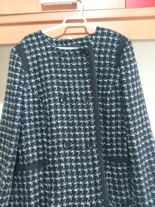 Chaquetón jaspeado Talla y Moda 46