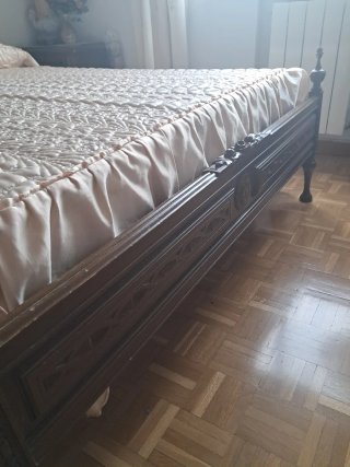 Dormitorio antiguo madera cama de colchón 1.35 ,