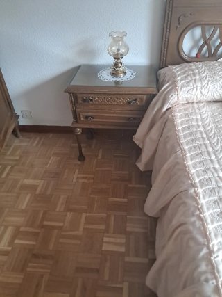 Dormitorio antiguo madera cama de colchón 1.35 ,