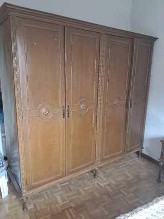 Dormitorio antiguo madera cama de colchón 1.35 ,