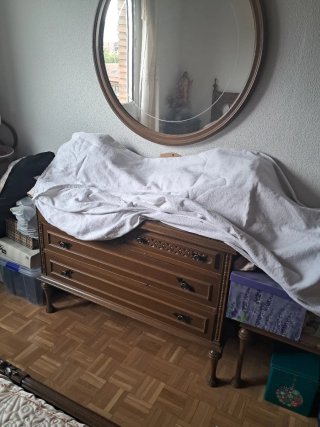 Dormitorio antiguo madera cama de colchón 1.35 ,