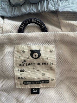 Chaqueta Cortavientos Infantil Talla 92