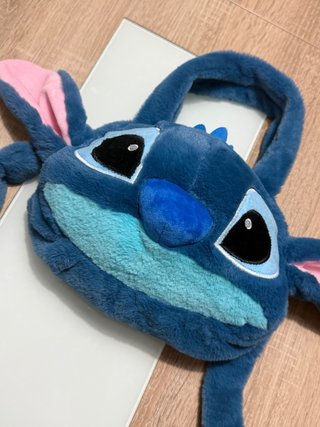 Bolso Peluche Stitch Azul y Rosa