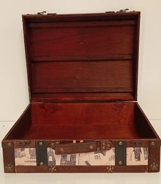 MALETA DECORATIVA VINTAGE CON DISEÑO PARIS