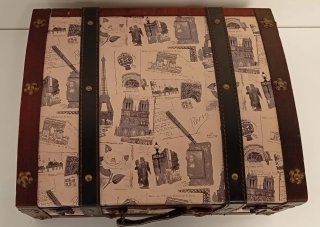MALETA DECORATIVA VINTAGE CON DISEÑO PARIS