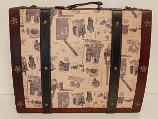 MALETA DECORATIVA VINTAGE CON DISEÑO PARIS