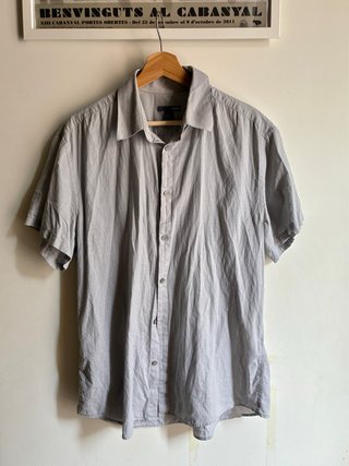 Camisa H&M fresca gris azulado