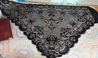 Mantilla Fallera Adulta Negra 3 Picos