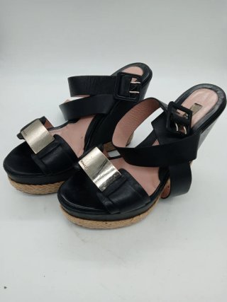 Sandali Pinko zeppa 13 cm pelle nera