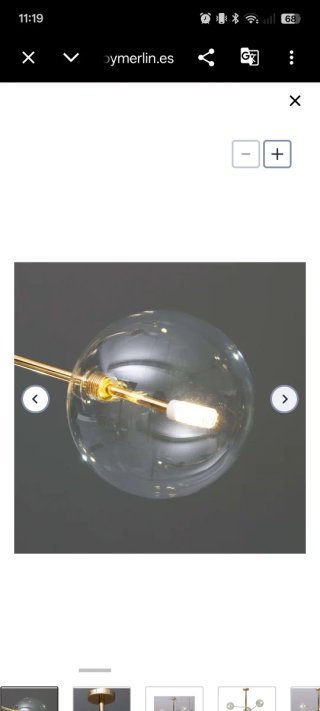 Lámpara Colgante Dorada con Esferas de Cristal