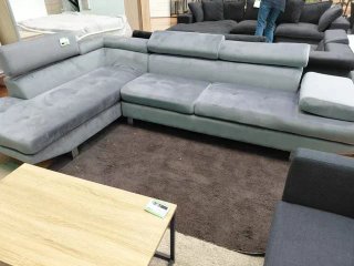 Sofá Rinconera de Terciopelo Gris NUEVO