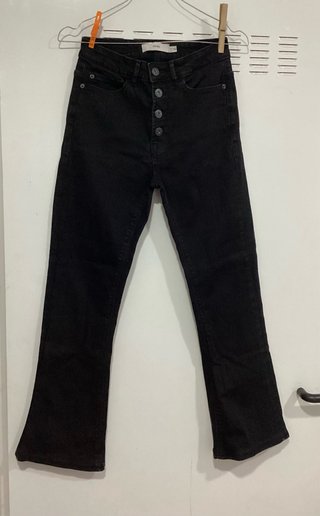 Pantalón vaquero Ichi mujer negro elástico Campana