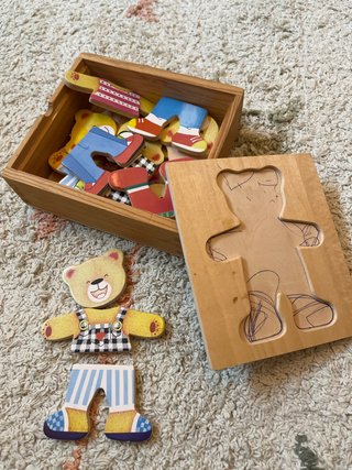 Puzzle de madera para vestir oso