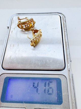 Pendientes Oro 18k y Zirconitas 4,17 gr