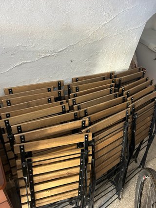 Sillas plegables de madera y metal